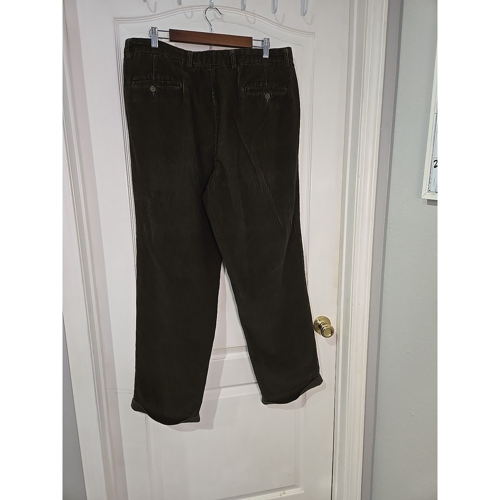 Mens Levi DOCKERS Brown Corduroy Pants 38x34 (37x33) Retro Y2K Cuffed, Pleated - Picture 2 of 11